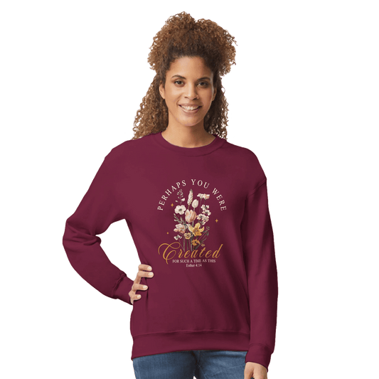 For Such A Time Women's Christian Crewneck Sweatshirt - ClaimedbyGodDesigns