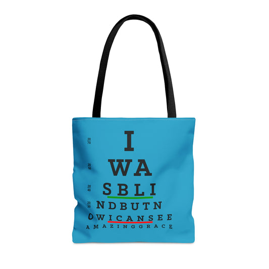 I Was Blind But Now I See (eye exam) Christian Tote Bag Printify