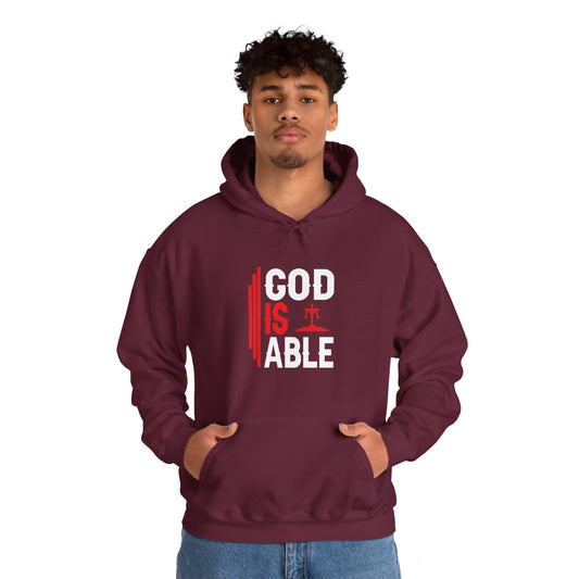 He Is Able Unisex Christian Hooded Pullover Sweatshirt