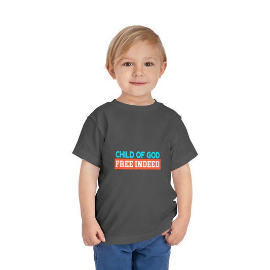 Child Of God Free Indeed Christian Toddler T-Shirt Printify