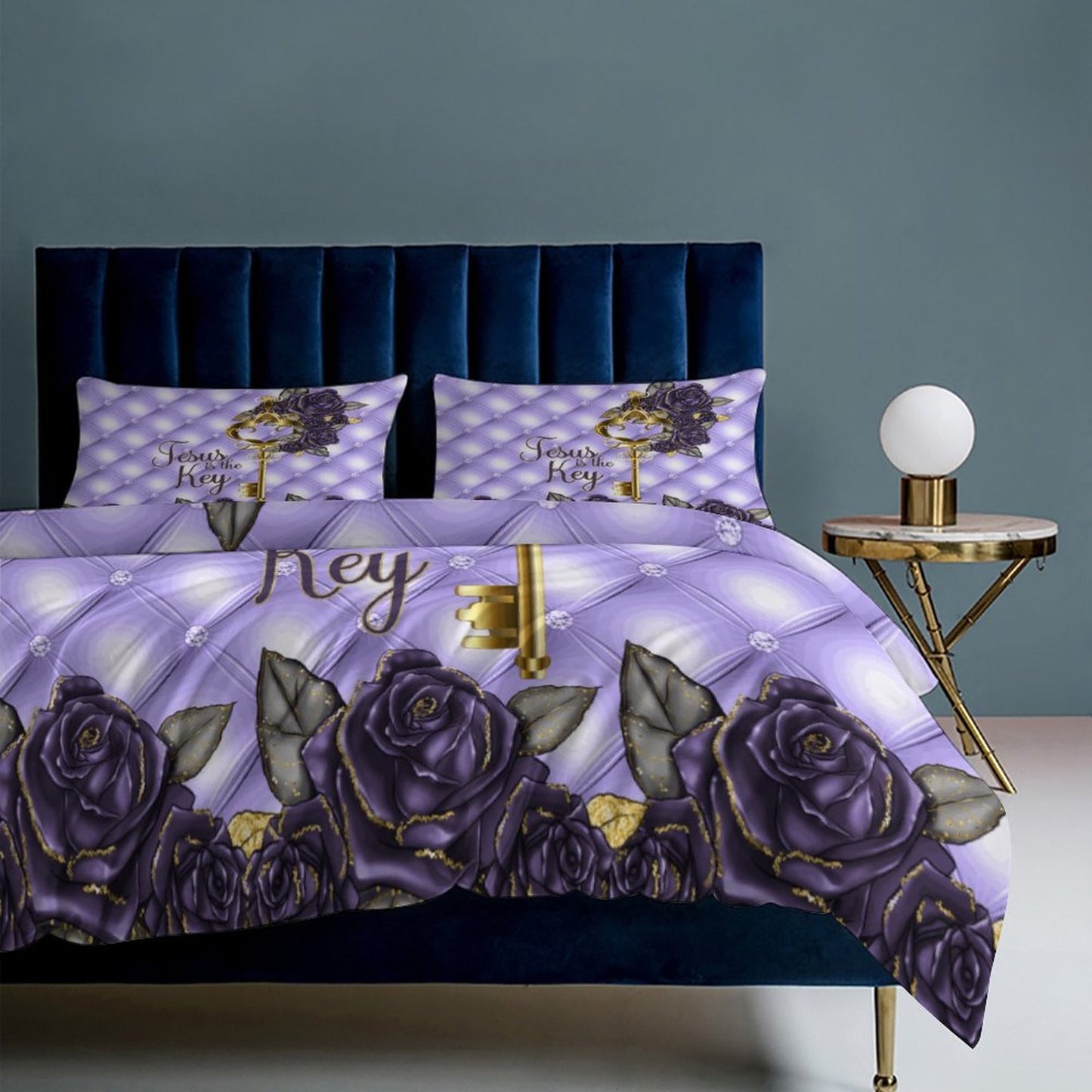Jesus Is The Key 3-Piece Christian Comforter Bedding Set-86"×70"/ 218×177cm SALE-Personal Design