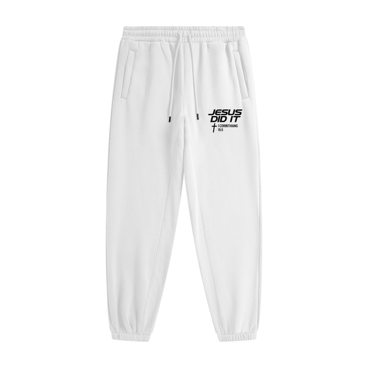 He Did It Unisex Christian Heavyweight Fleece Joggers (sweatpants) - ClaimedbyGodDesigns
