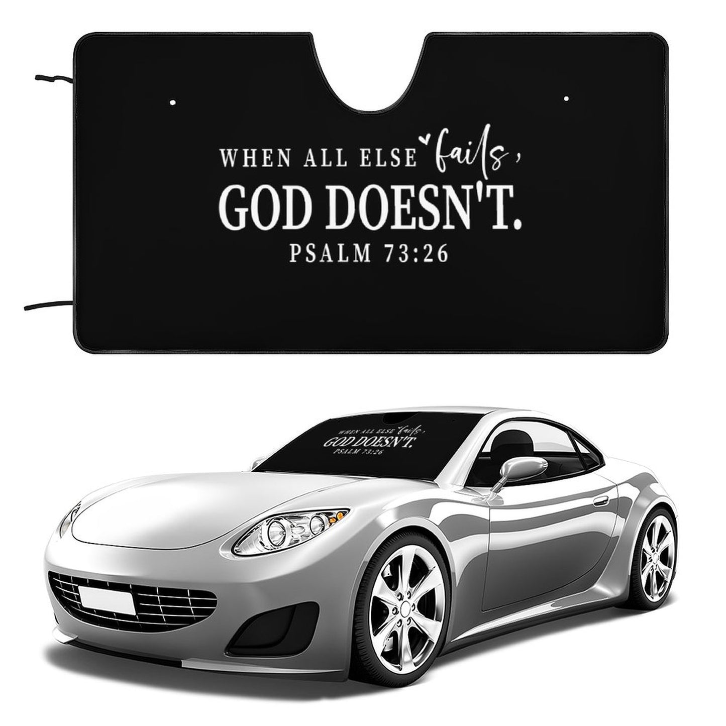When All Else Fails He Doesn't Car Sunshade Christian Car Accessories