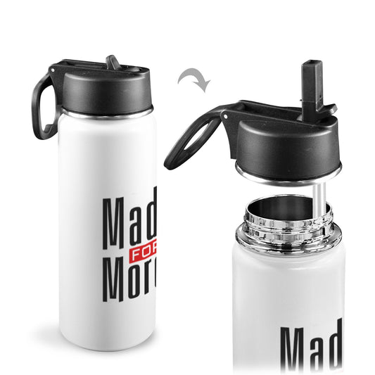 Made For More Insulated Christian Water Bottle with Straw Lid (18oz) - ClaimedbyGodDesigns