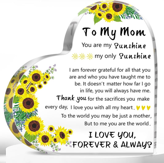 To My Mom, 5.9 x 5.9 inch Acrylic Heart Christian Mother's Day Gift claimedbygoddesigns