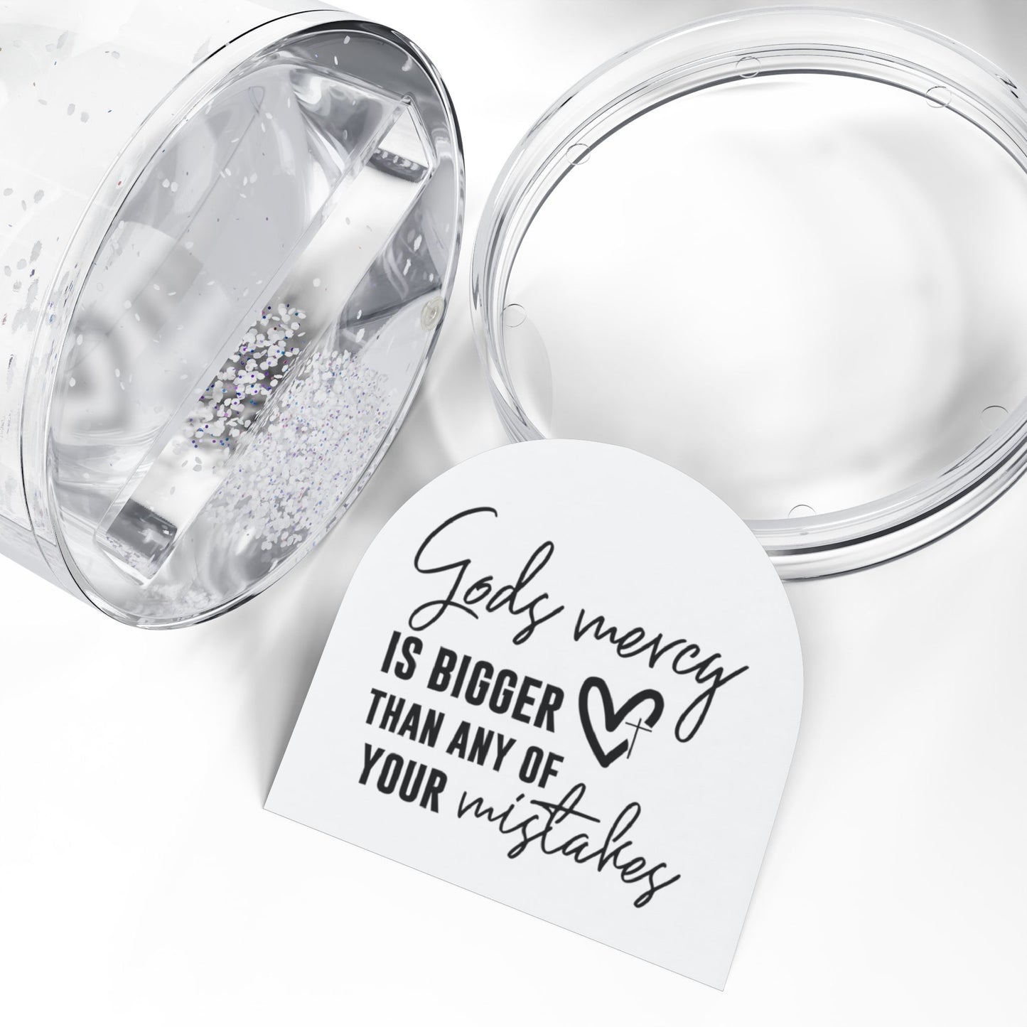 Christian Snow Globe, Religious Home Decor, Inspirational Gift, Christmas Decoration, His Mercy