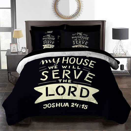 But Me & My House We Will Serve The Lord Christian Comforter Set claimedbygoddesigns