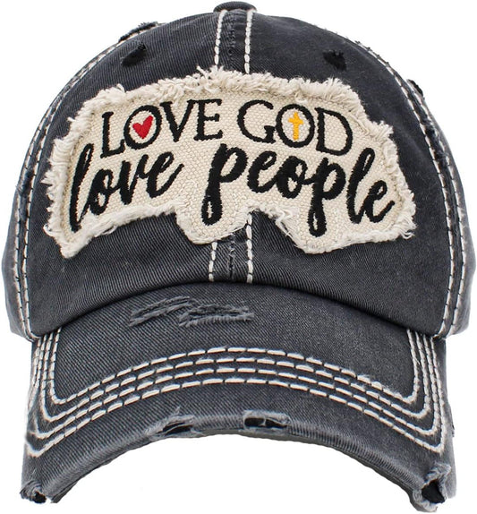 Love God Love People Christian Hat claimedbygoddesigns
