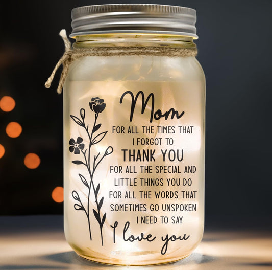 Mom Mason Jar Night Light Christian Mother's Day Gift claimedbygoddesigns