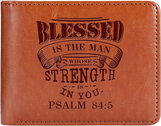 Blessed Is The Man Christian Leather Wallet claimedbygoddesigns