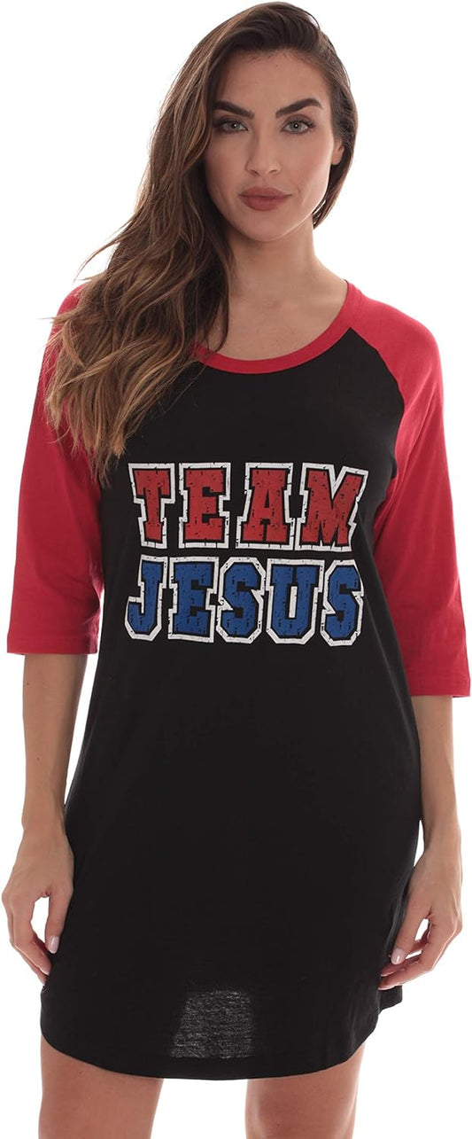 Team Jesus Women's Christian Pajama Dress claimedbygoddesigns