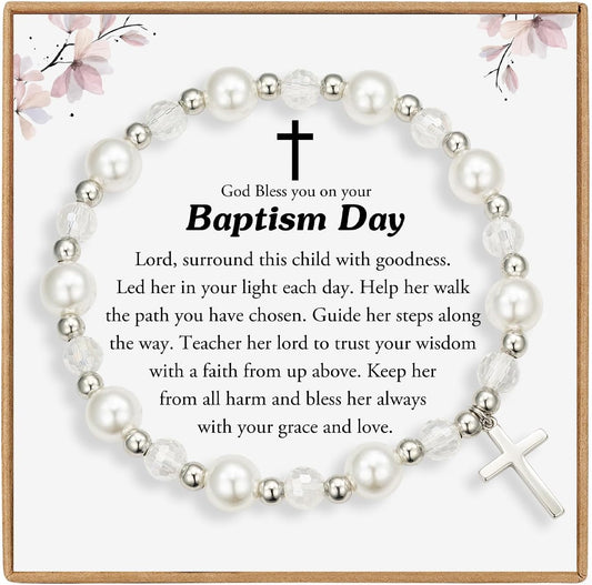 Baptism Cross Bracelet Perfect Gift for  First Communion, Baptism, Confirmation claimedbygoddesigns