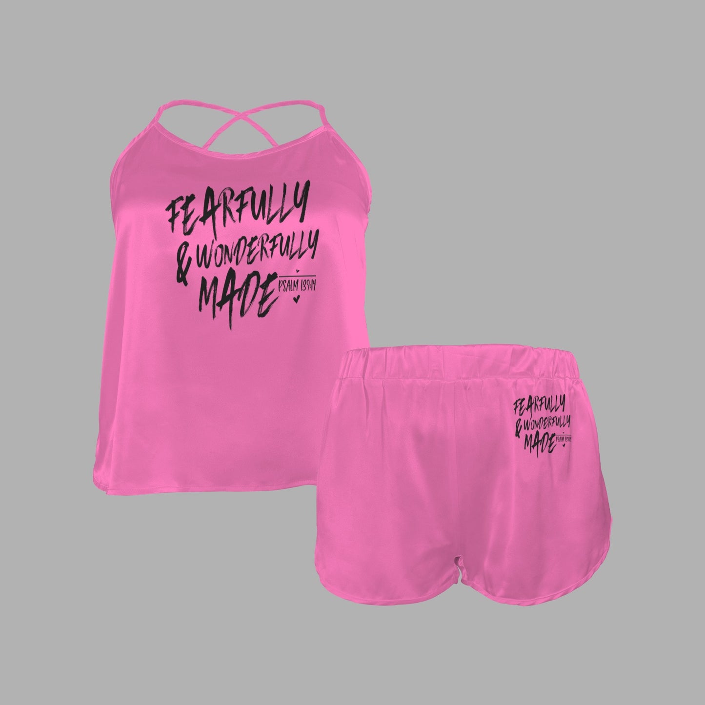 Fearfully and Wonderfully Made | Women's Christian Cross Back Cami Pajama Set