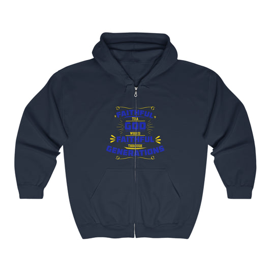 Faithful To He Who Is Faithful Through Generations Unisex Heavy Blend Full Zip Hooded Sweatshirt