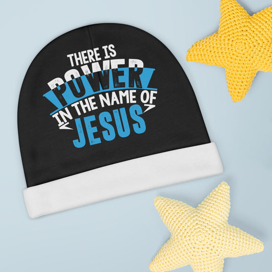 There Is Power In The Name Of Jesus Christian Baby Beanie (AOP) Printify