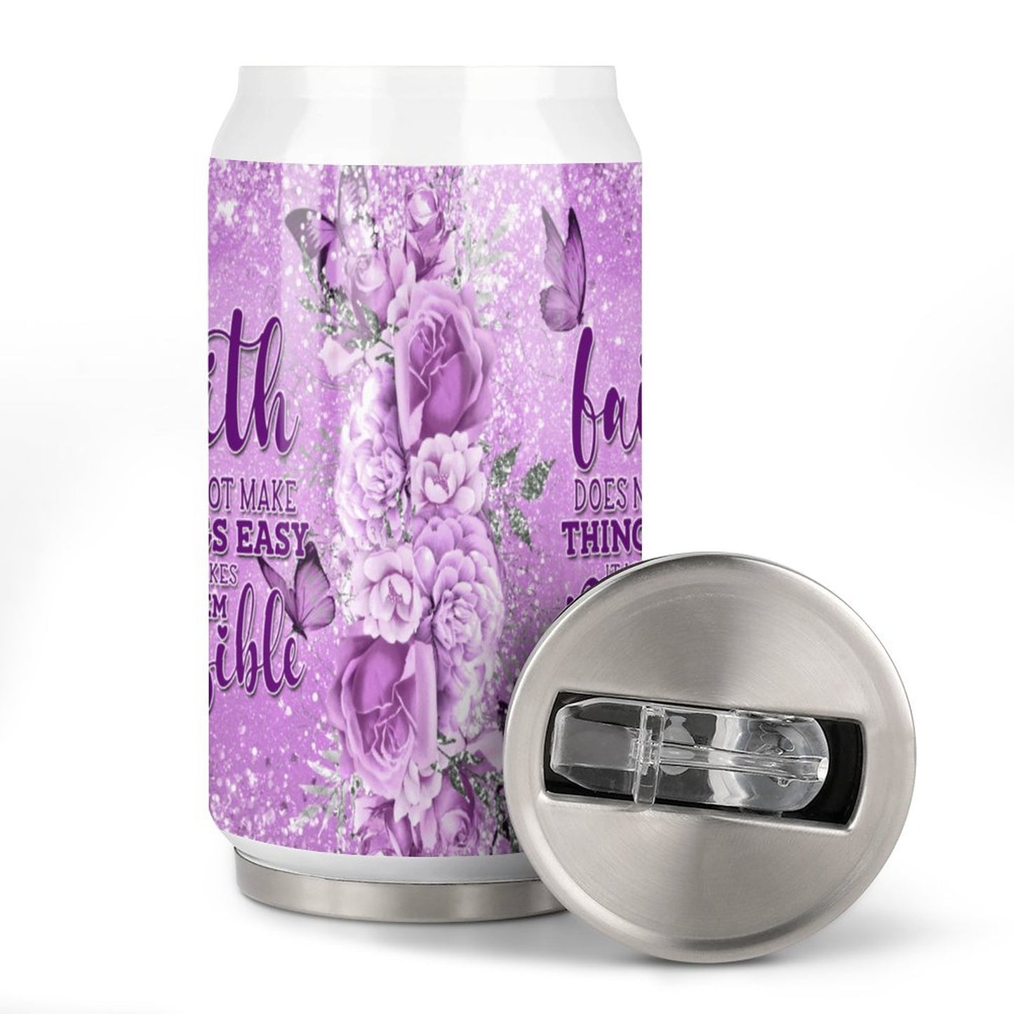 Faith Does Not Make Things Easy It Makes Them Possible Christian Stainless Steel Tumbler with Straw SALE-Personal Design
