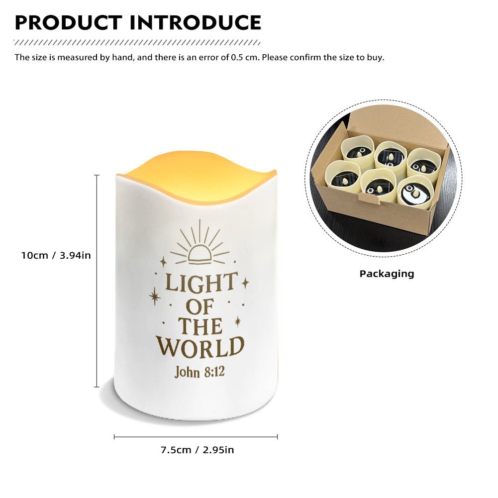 Light And Worship Christian Solar Wave Candles Set of 6 - ClaimedbyGodDesigns