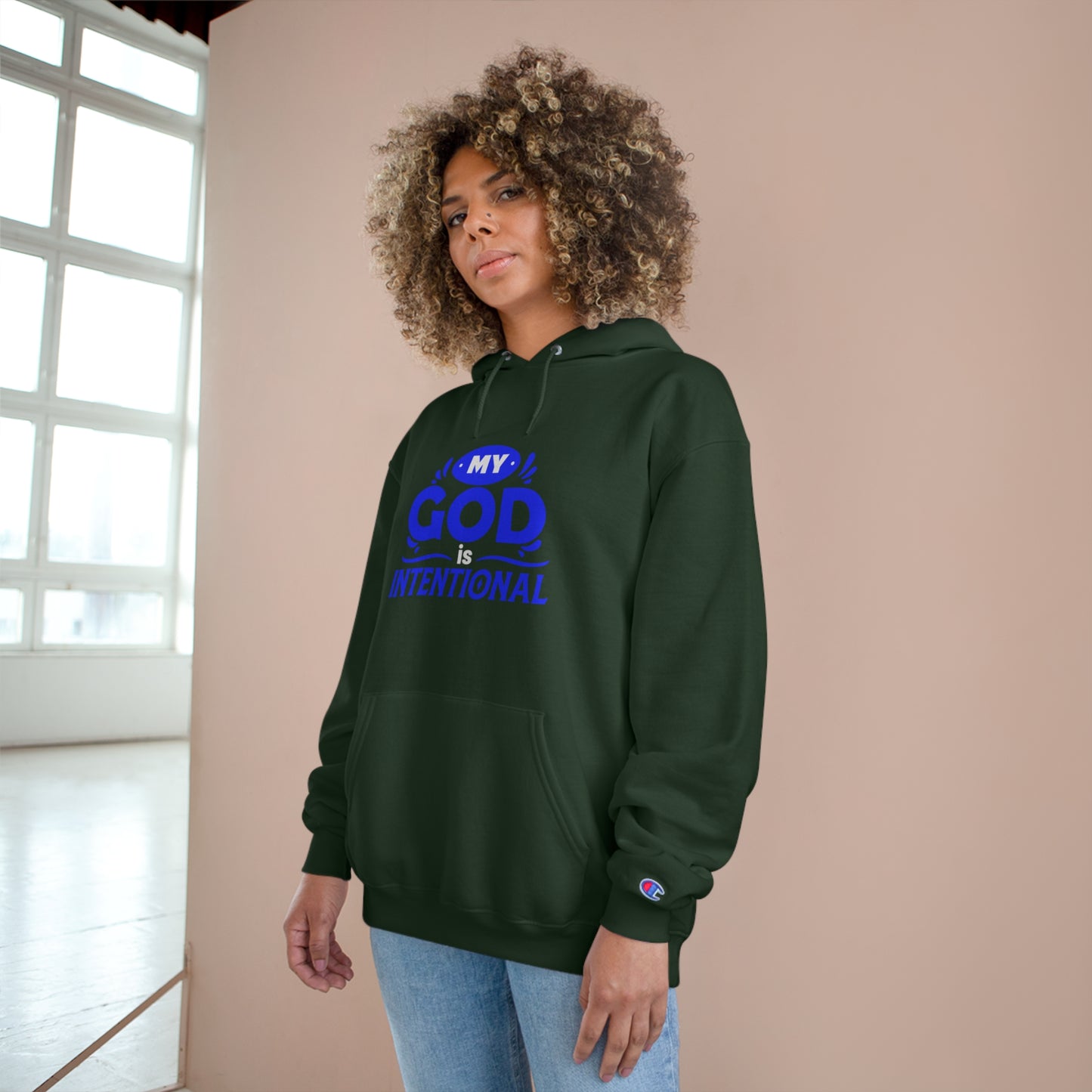 He Is Intentional Unisex Champion Hoodie