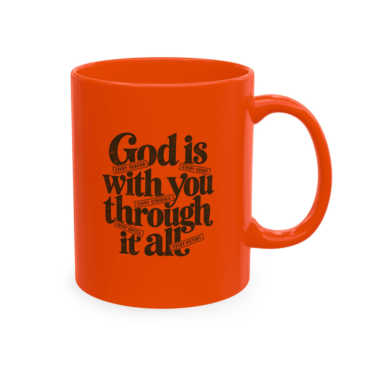 Ceramic Mug – “God Is With You Through It All” Inspirational Faith Coffee Mug