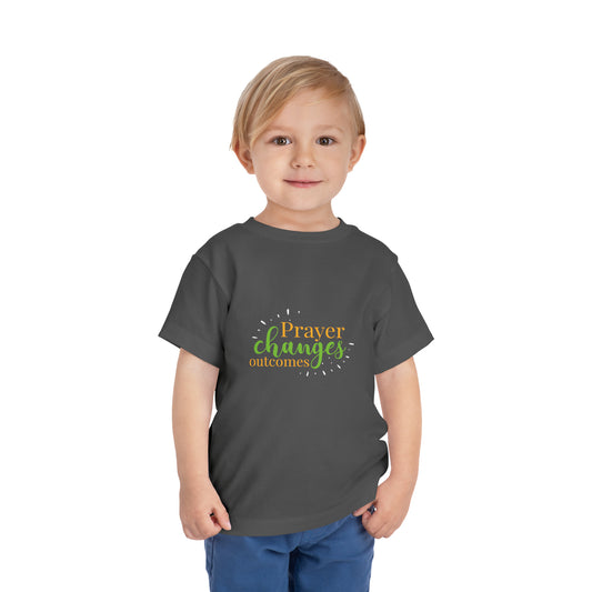 Prayer Changes Outcomes Toddler Christian T-Shirt Printify
