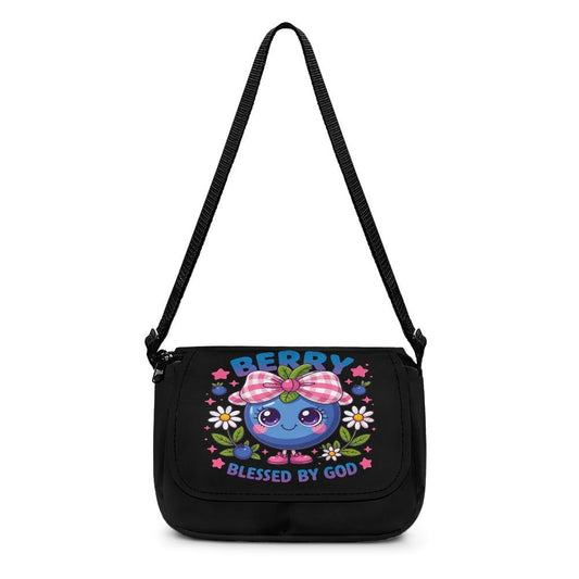 Berry Blessed By God Christian Kids Flap Crossbody Bag - ClaimedbyGodDesigns
