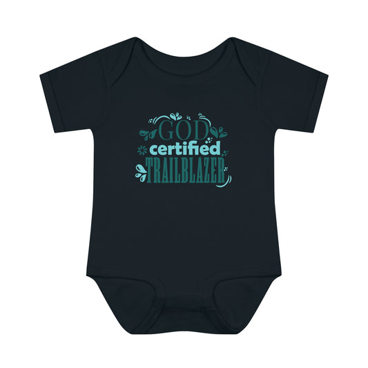 God Certified Trailblazer Christian Baby Onesie Printify