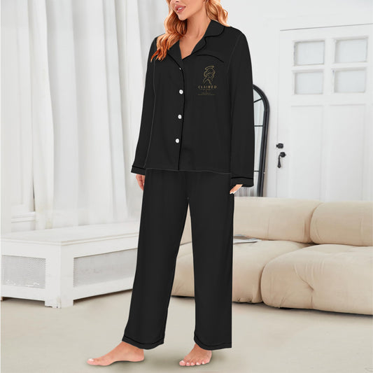 Claimed By God Women's Christian Silk Pajamas Women's Long Sleeve Satin Pajama Set - ClaimedbyGodDesigns