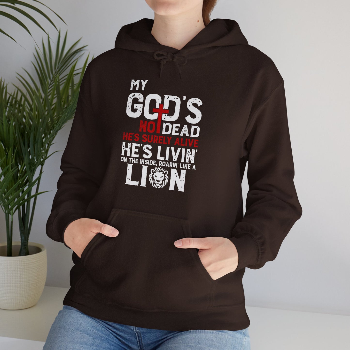 He's Not Dead He's Surely Alive Unisex Christian Hooded Pullover Sweatshirt