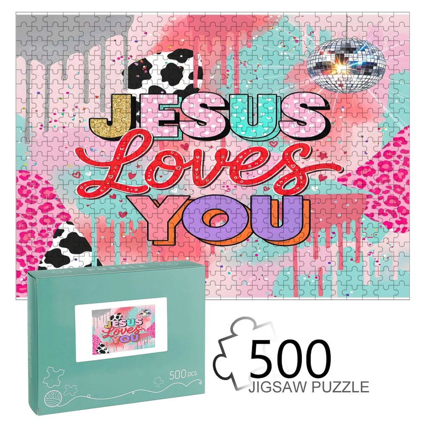 Jesus Loves You Christian Horizontal Wooden Puzzle