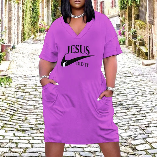 Jesus Did It (like Nike) Women's Christian Casual Dress SALE-Personal Design