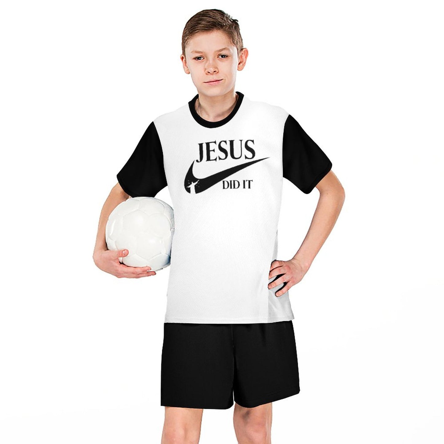 Jesus Did It (like Nike) Youth Christian Summer Casual Outfit Shorts Set SALE-Personal Design