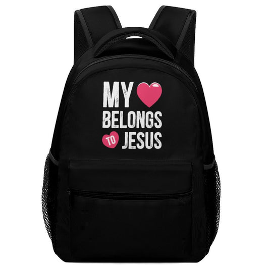 My Heart Belongs To Him Christian Children's School Backpack