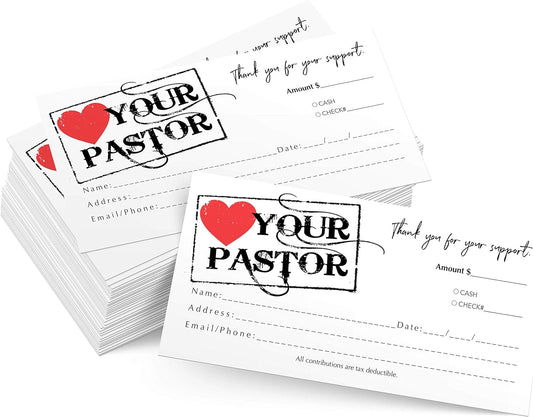Pastor Appreciation 500 Church Offering Envelopes with Love Theme claimedbygoddesigns