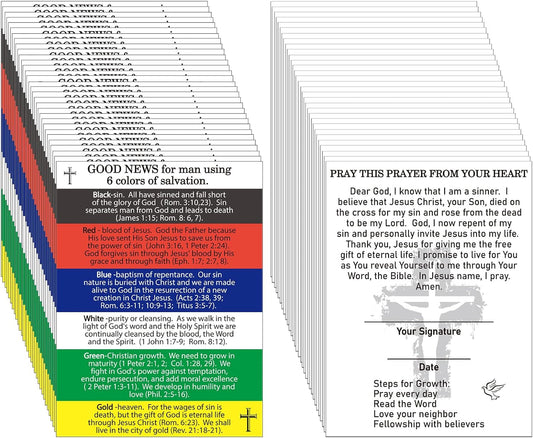 200 pcs Pocket-Sized Salvation Plan Cards with Bible Verses for Evangelizing claimedbygoddesigns