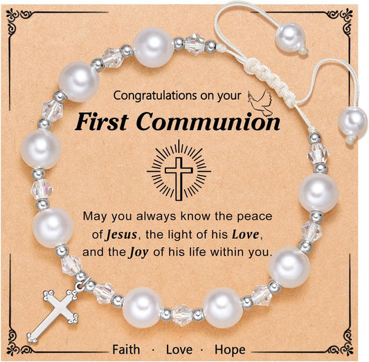 Faithinspired Bracelet for Girls Ideal for Baptism, Holy Communion and Confirmation claimedbygoddesigns