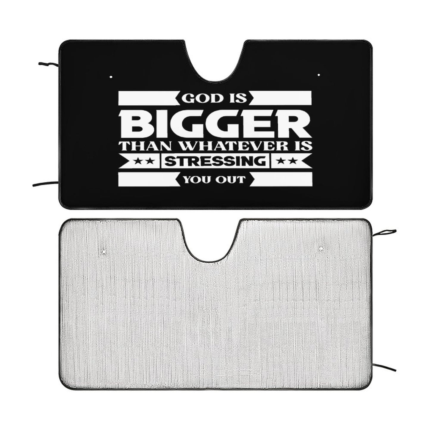 God Is Bigger Than Whatever Is Stressing You Out Christian Car Sunshade SALE-Personal Design