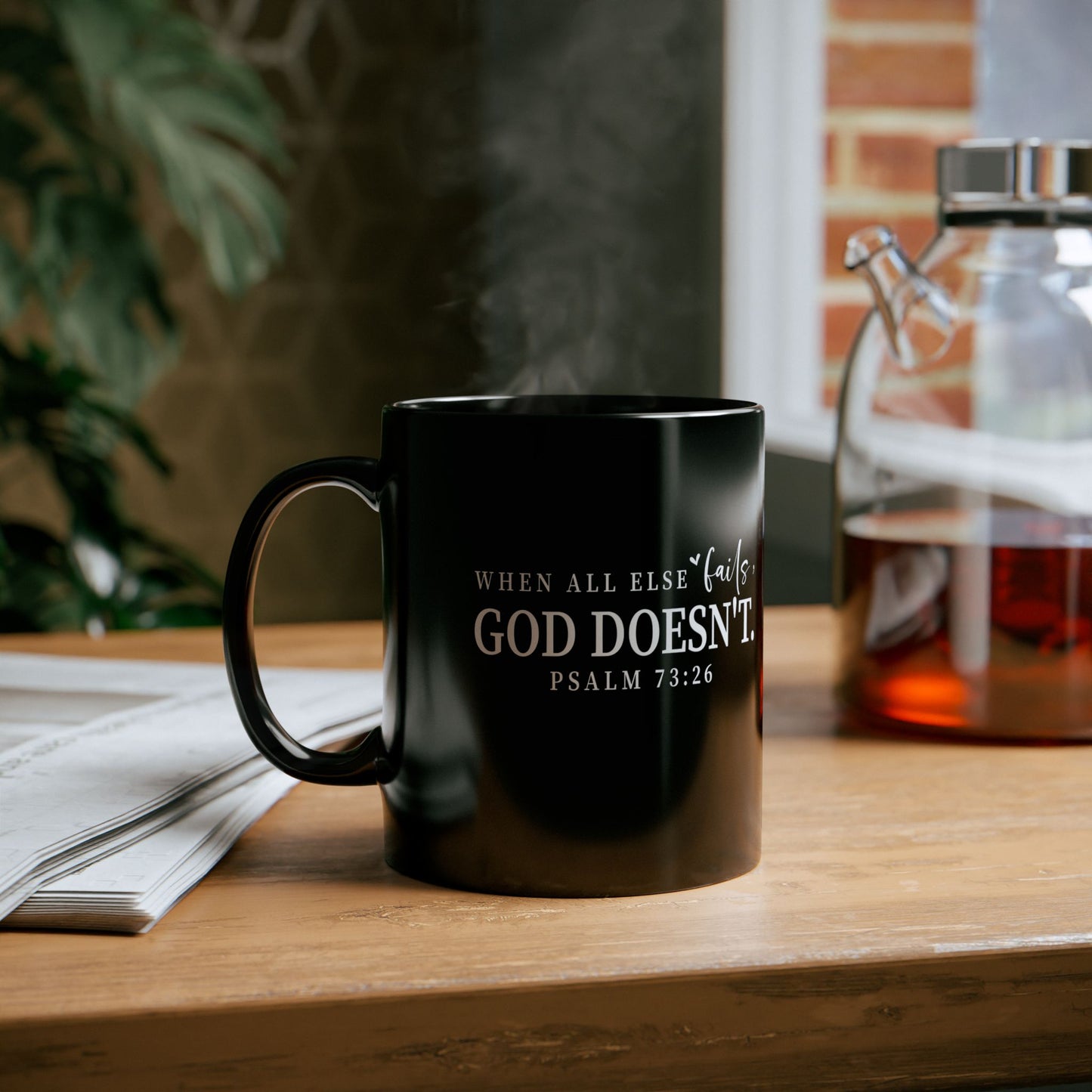 When all else fails He doesn't Black Ceramic Mug 11oz (double sided print)