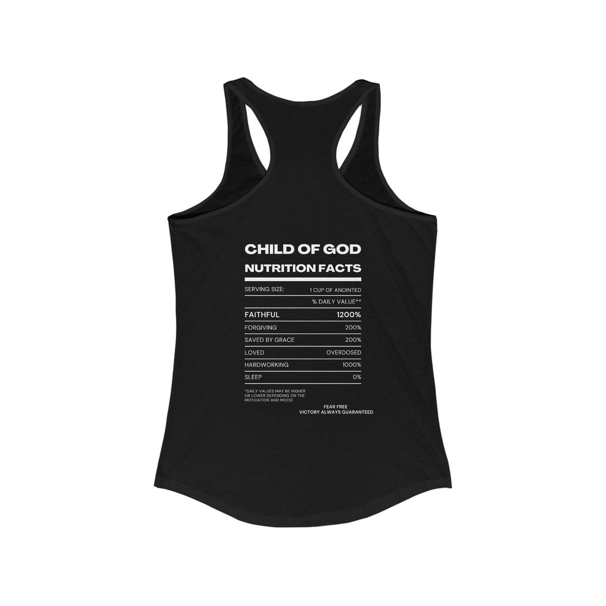 Child Of God Nutrition Facts Christian Slim Fit Tank-top Printify