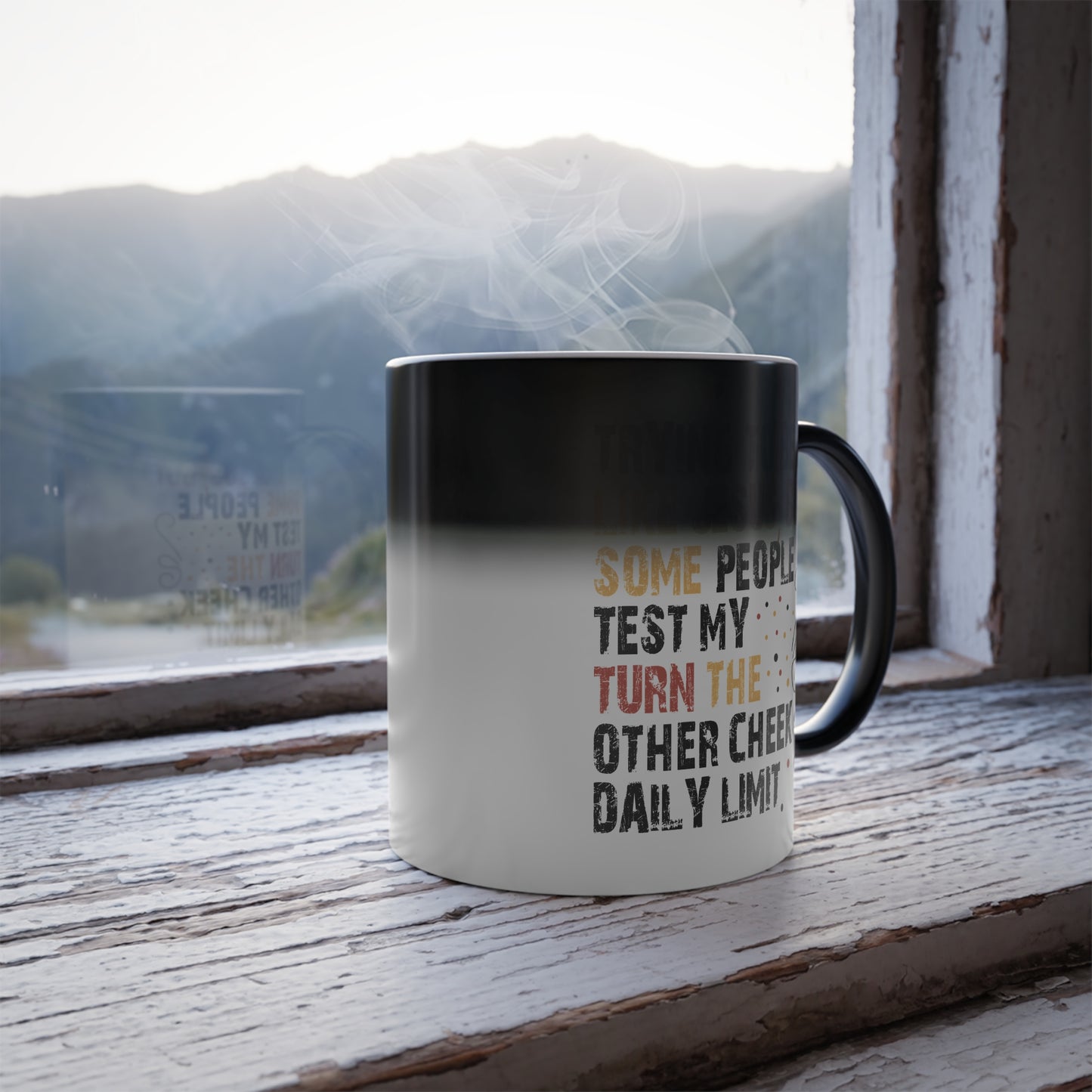 Color-Changing 11oz Christian Mug – "Trying to Be Like Jesus..." Motivational Heat Reveal