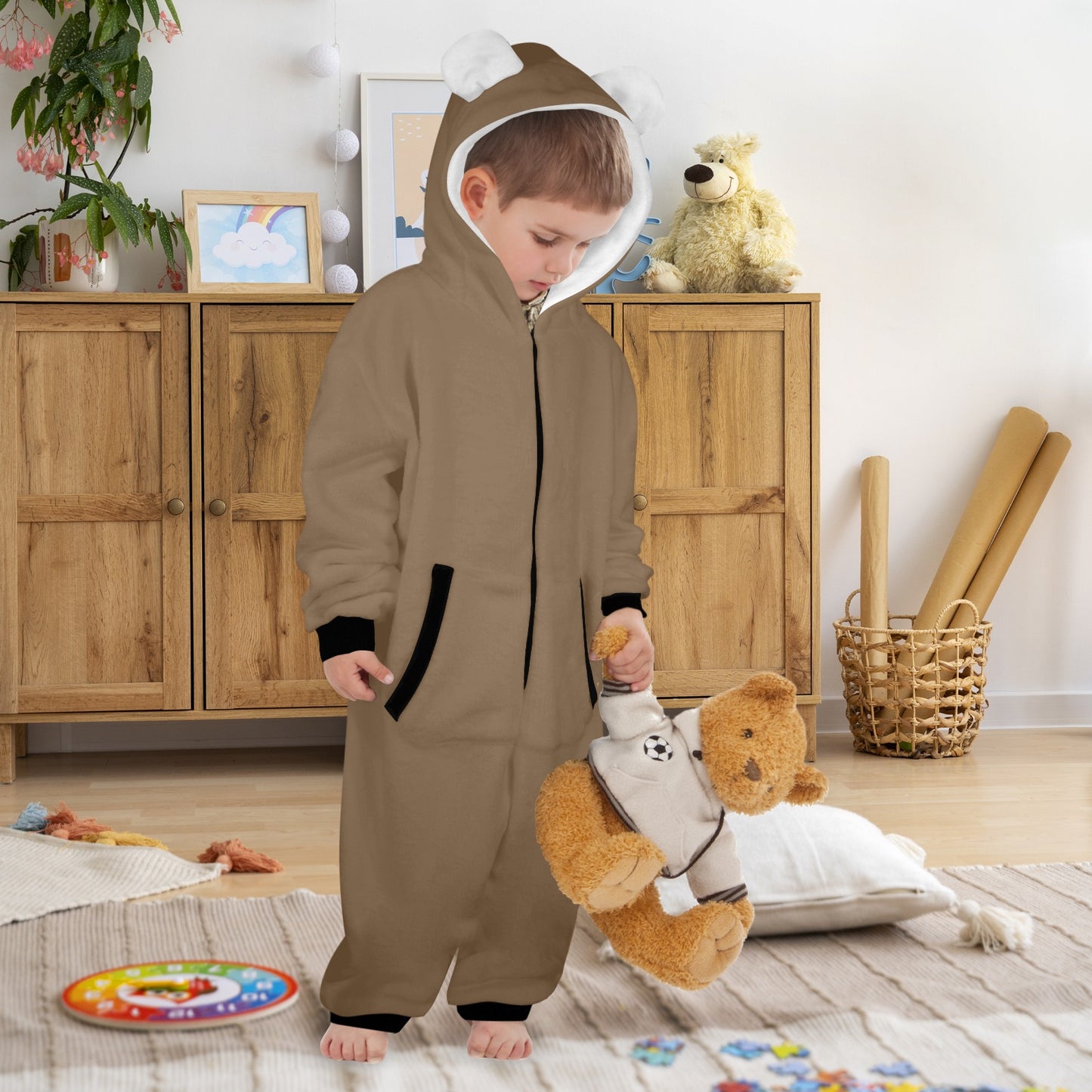 He Took Naps One-Piece Zip up Hooded Christian Pajamas for Little Kids (Toddler)