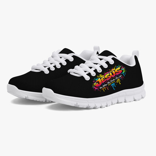 Jesus The Way The Truth The Life Christian Kids' Lightweight Mesh Sneakers - ClaimedbyGodDesigns
