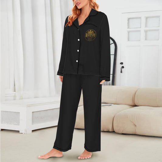 Bloodline Royalty Women's Christian Silk Pajamas Women's Long Sleeve Satin Pajama Set - ClaimedbyGodDesigns