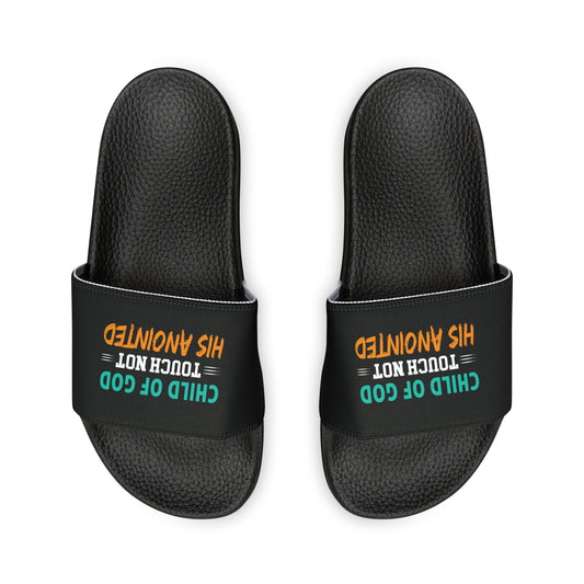 Child Of God Touch Not His Anointed Women's PU Christian Slide Sandals Printify