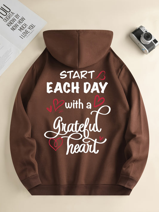 Start Each Day With A Grateful Heart Unisex Christian Pullover Sweatshirt claimedbygoddesigns