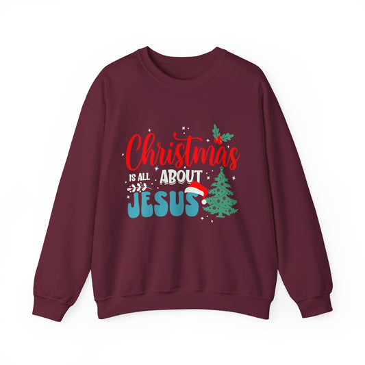 Christmas Is All About (Christmas Themed) Unisex Heavy Blend™ Crewneck Christian Sweatshirt