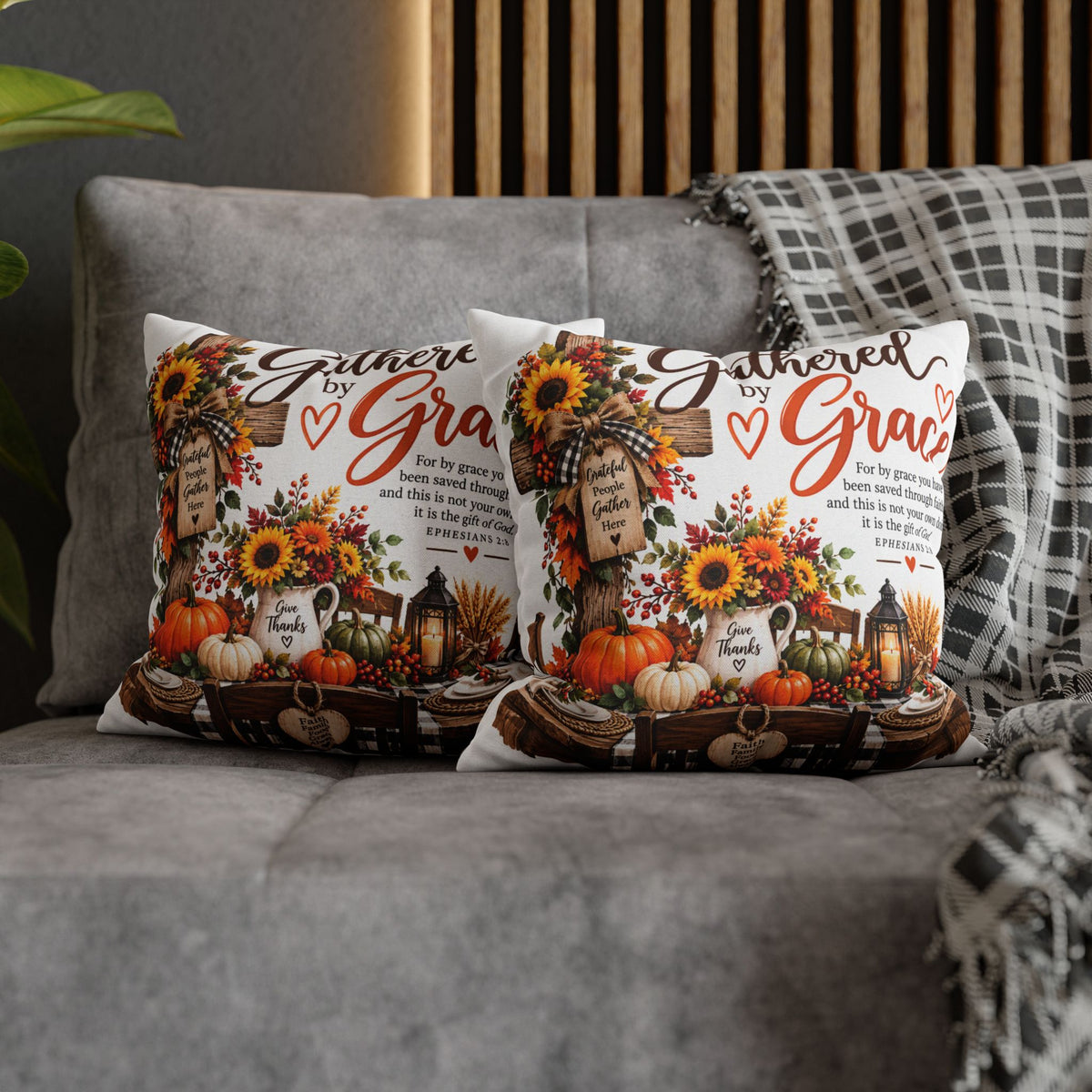 Gathered by Grace Farmhouse Fall Pillow