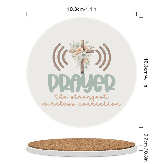 Prayer Christian Round Ceramic Coaster - ClaimedbyGodDesigns
