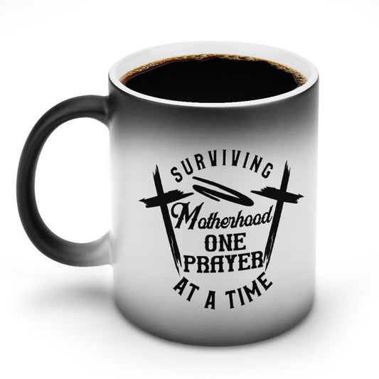 Surviving Motherhood One Prayer At A Time Christian Color Changing Mug (Dual-sided)
