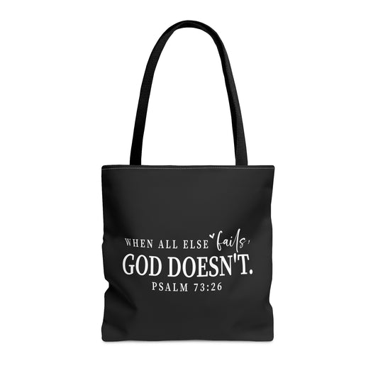 When All Else Fails He Doesn't Christian Tote Bag (double sided print)