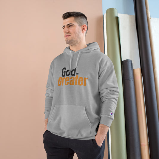 God Is Greater Christian Unisex Champion Hoodie Printify